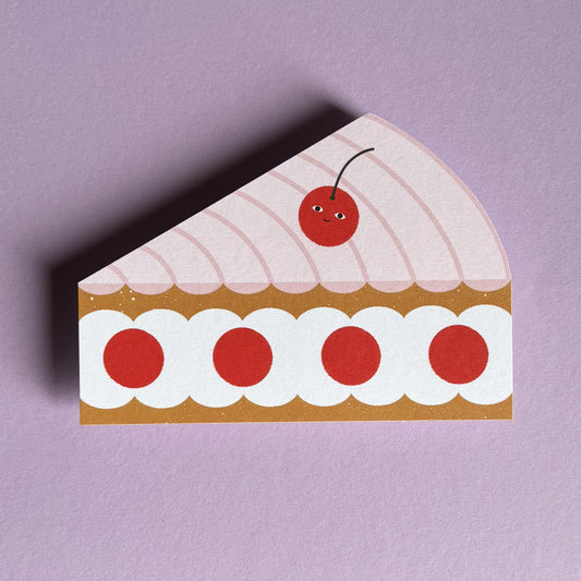 Biglietto d'auguri Torta Panna e Ciliegie