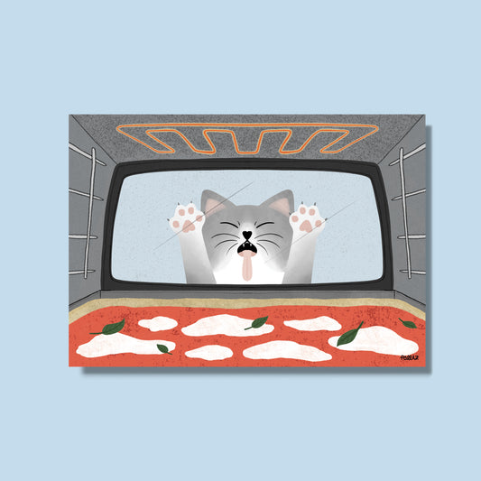 Stampa Gatto e Pizza A4